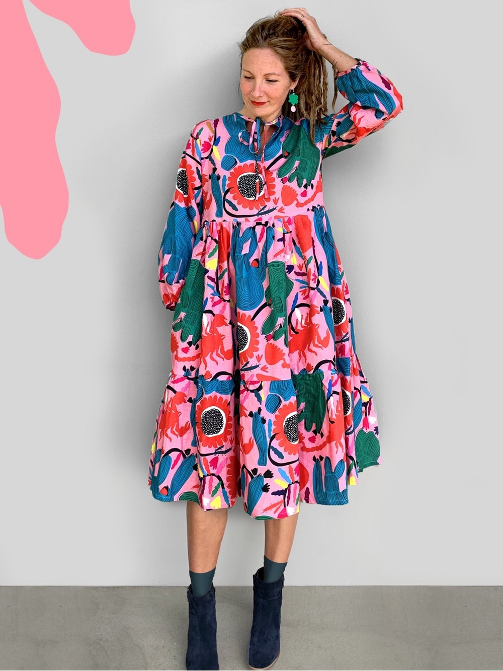 DOOPS SAMPLE SCORPIO DRESS 100% LINEN+COTTON DRESS